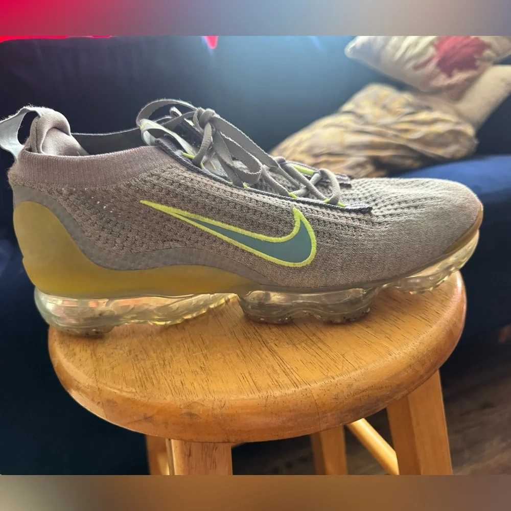 Nike AIR VAPORMAX 2021 FK Grey Size 10.5 Used - Picture 6 of 8